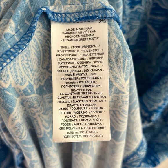 Lauren Ralph Lauren Jersey Knit Floral Flutter Cap V-Neck Tiered Midi Dress 8 - Picture 10 of 11